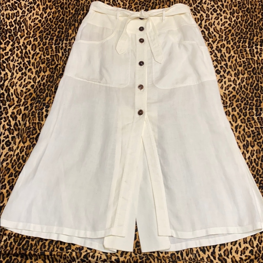 STRENESSE ICONIC IVORY LINEN MAXI SKIRT NWOT 8 - Picture 4 of 8